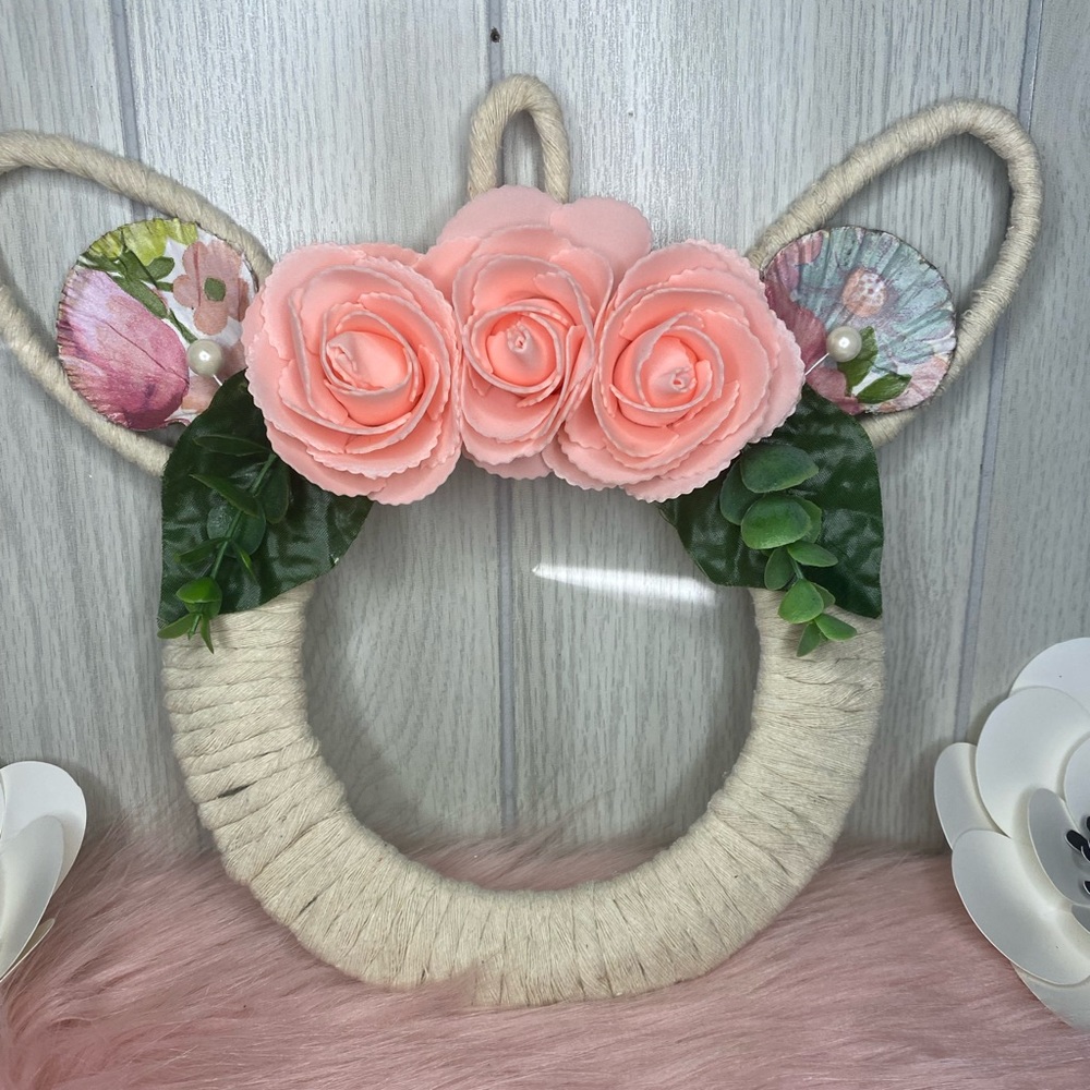 Handmade Easter Knitted Rabbit Wreath / Easter Bunny Wreath, Easter Decoration